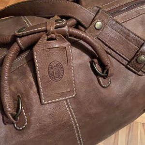 Large Roots Colorado Tribe Leather Weekender Bag